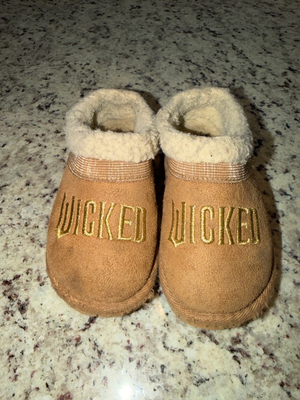 Wicked Brown Slip-On Moccasin Slippers with Cream Sherpa Trim